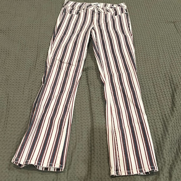 Paige Striped Denim Pants - Picture 1 of 5
